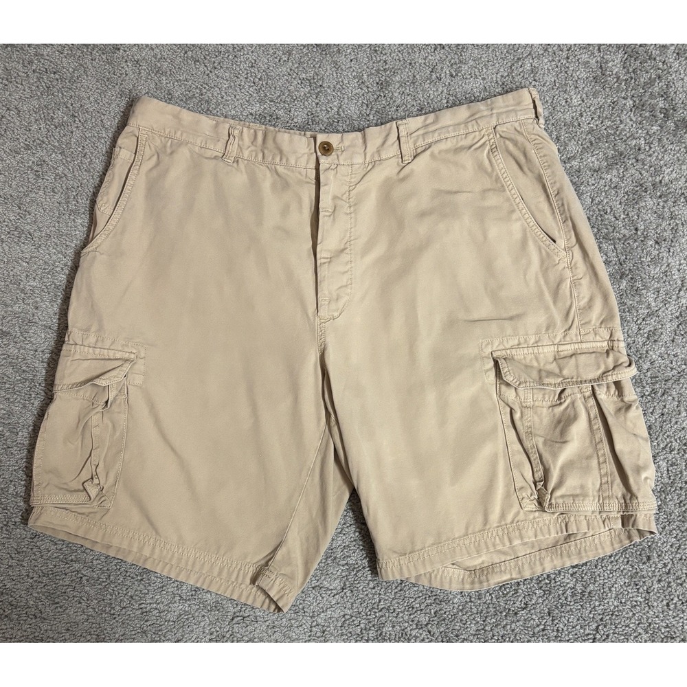 Brooks Brothers Mens 40 Cargo‎ Shorts Brown Button Fly Beige Casual Pockets 10"
